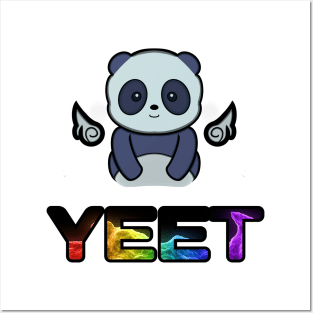 Cute Baby Panda Bear - Yeet - Kids Trendy Style Posters and Art